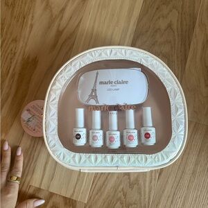 Nail Polish Set with LED Lamp - Red, Pink, White